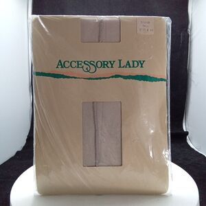 Accessory Lady Pantyhose Sheer‎ Silver Tall 5'7" & Up Seam Stitch F-103 NEW VTG